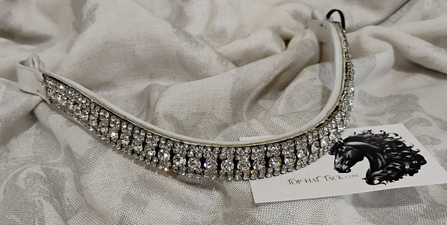 New! Clear Ultra Browband - White Leather