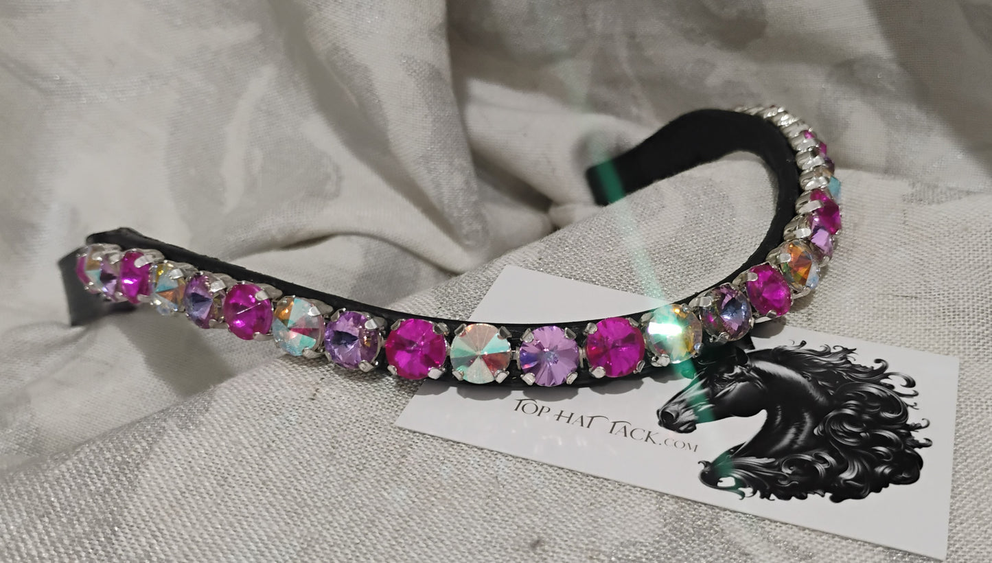 New! Purple Pink and Aurora Big Bling Browband