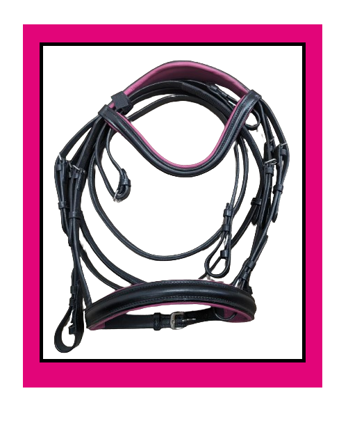 Monocrown Color Padded Bridles Black Leather