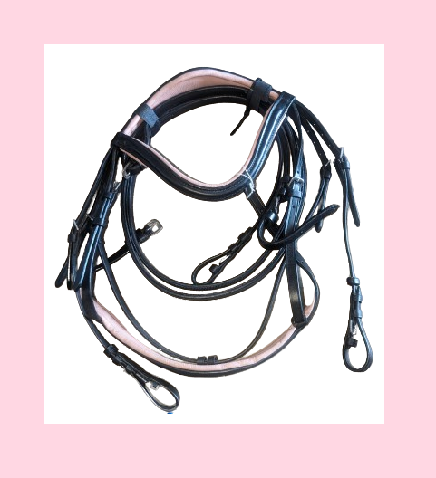Monocrown Color Padded Bridles Black Leather