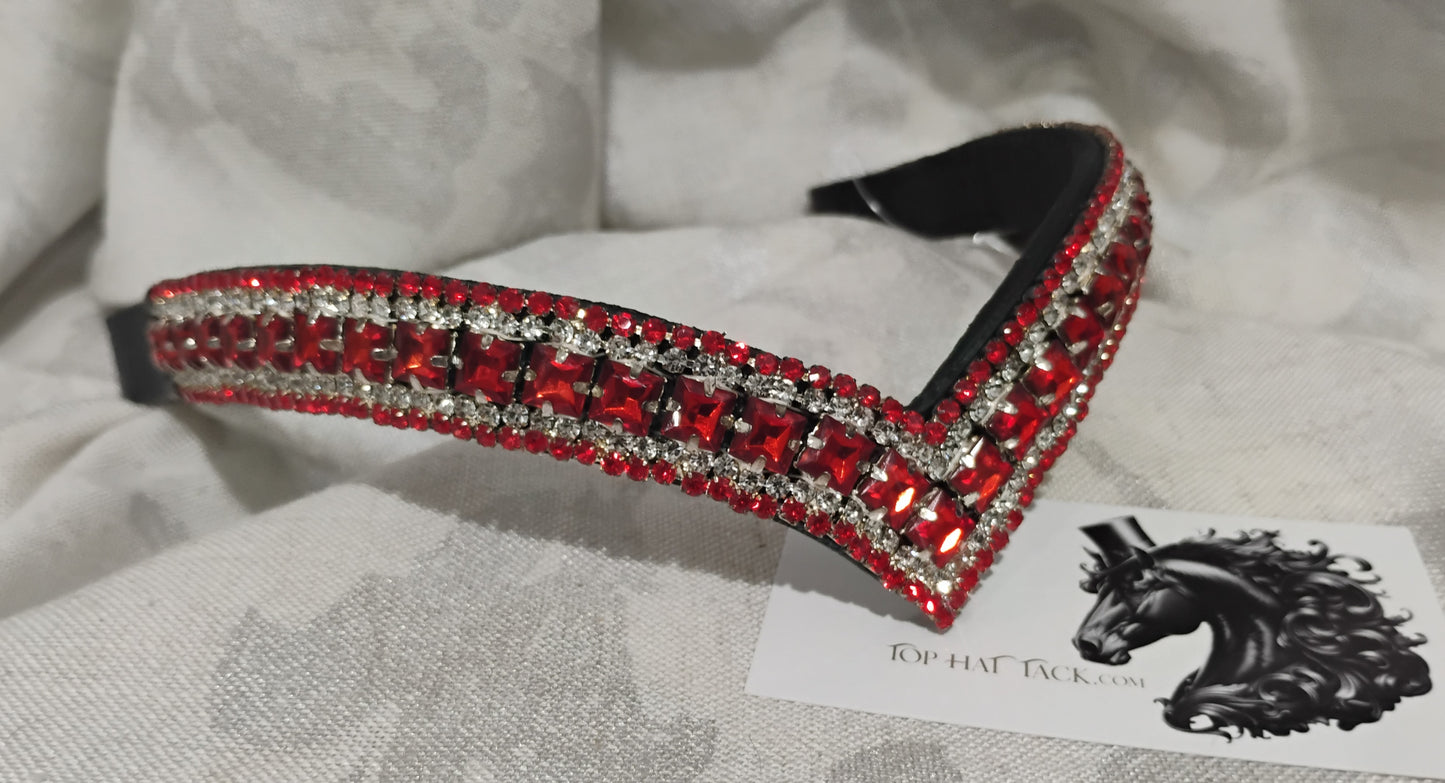 New! Red V Ultra Bling Browband