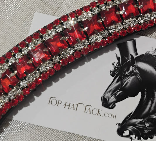 New! Red V Ultra Bling Browband