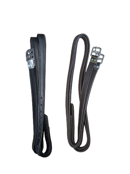 Stirrup Leathers - Wrapped non stretch low profile buckle