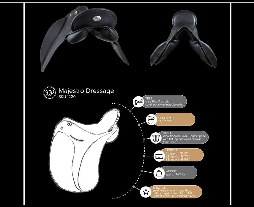 DP Saddlery Majestro Dressage Saddle 6803 S1